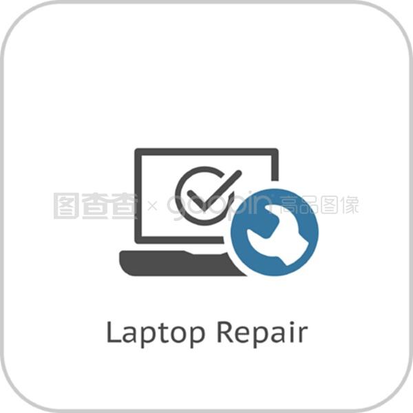 筆記本電腦修理圖標(biāo)的平面設(shè)計與計算機(jī)設(shè)備維修